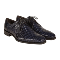 Mens Mezlan Anderson Caiman Crocodile Dress Shoe in Navy
