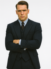 Mens Peaky Blinders Costume Michael Gray 1920s Vested Pinstripe Suit