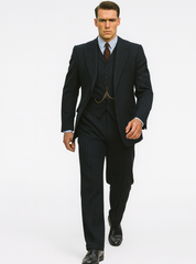 Mens Peaky Blinders Costume Michael Gray 1920s Vested Pinstripe Suit