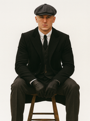 Mens Peaky Blinders Costume Thomas Shelby Suit & Overcoat