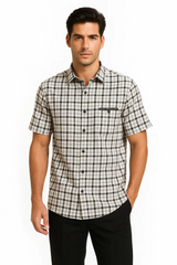 Mens Plaid Walking Suit in black by Dreams by Zacchi – 2 Piece Leisure Outfit with Matching Shirt and Pants - $99