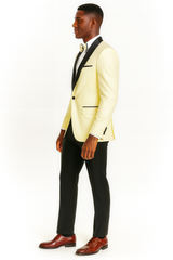 Big And Tall Suit For Men - Jacket + Pants + Bowtie + Pants - Ivory Suit