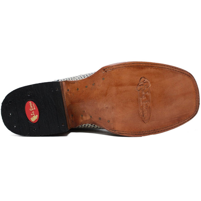 Men's Los Altos Python Skin Wide Square Toe Boots - Porto Brown 6   - from alligatorwarehouse.com