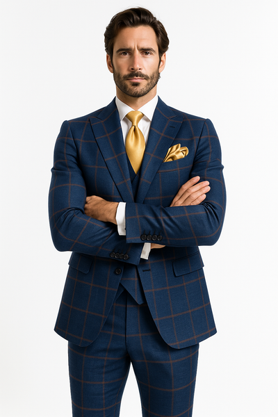 Rossi Man Max RM1840 – Slim Fit 3-Piece Formal Suit for Men