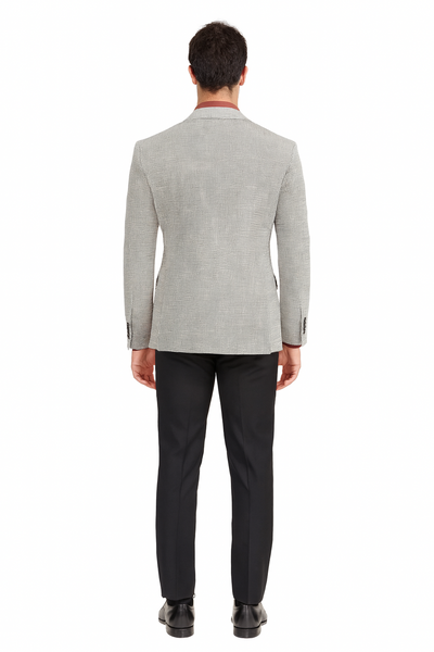 Mens Sport Coat Houndstooth Vinci Black and White Suit