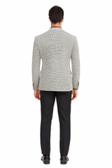 Mens Sport Coat Houndstooth Vinci Black and White Suit
