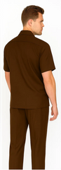 Mens Walking Suit in Color Brown leisure suit causal Matching Shirt and Pants $99