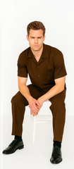 Mens Walking Suit in Color Brown leisure suit causal Matching Shirt and Pants $99