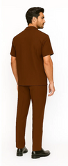 Mens Walking Suit in Color cognac leisure suit causal Matching Shirt and Pants $99