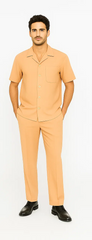 Mens Walking Suit in Color melon leisure suit causal Matching Shirt and Pants $99