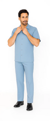Mens Walking Suit in Color powder blue leisure suit causal Matching Shirt and Pants $99