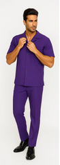 Mens Walking Suit in Color purple leisure suit causal Matching Shirt and Pants $99