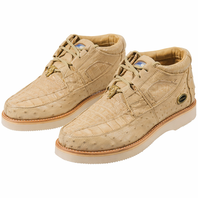Men's Wild West Boots Caiman and Ostrich Skin Shoe 2ZA050211