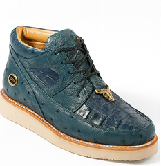 Men's Wild West Boots Caiman and Ostrich Skin Shoe 2ZA050214