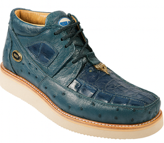 Men's Wild West Boots Caiman and Ostrich Skin Shoe 2ZA050214