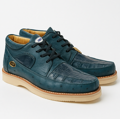 Men's Wild West Boots Caiman and Ostrich Skin Shoe 2ZA050214