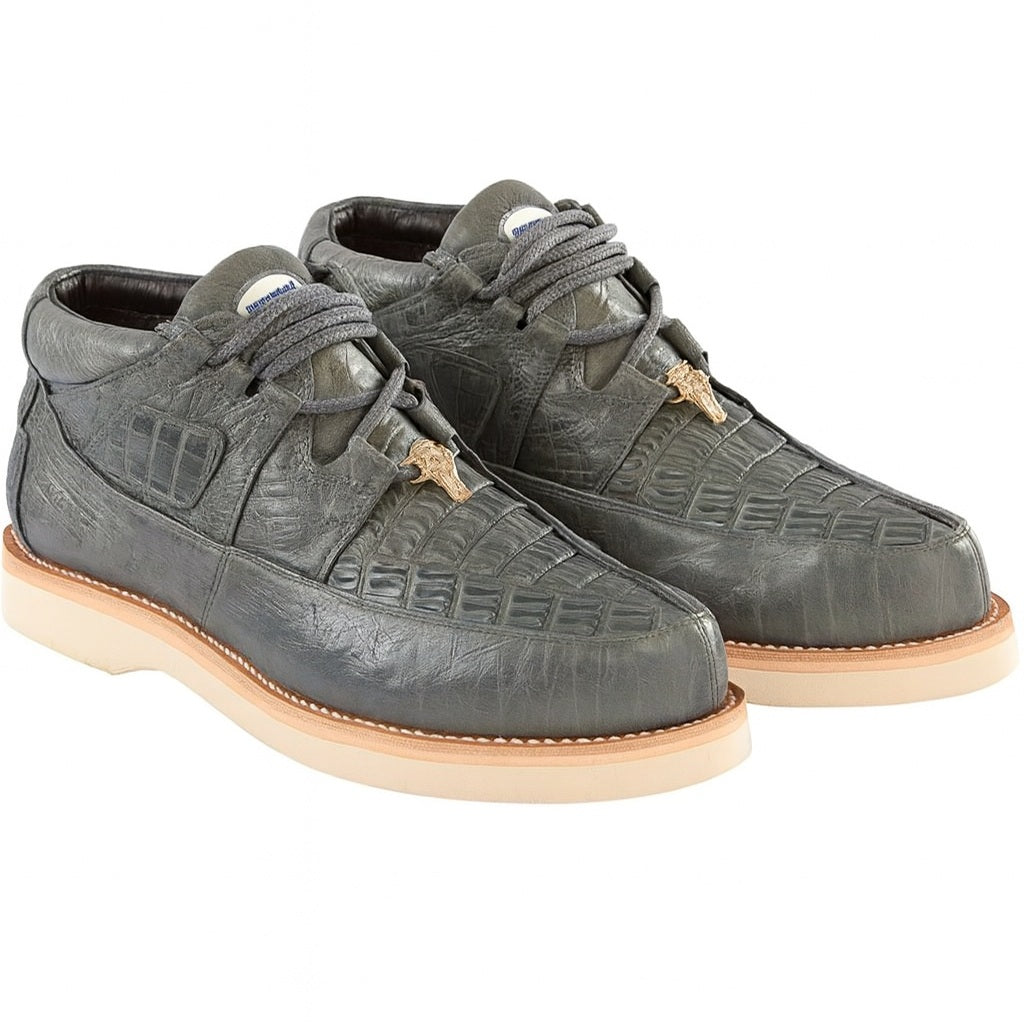 Men's Wild West Boots Caiman and Smooth Ostrich Skin Shoe 2ZA052805 5 2ZA052805-060  - from alligatorwarehouse.com