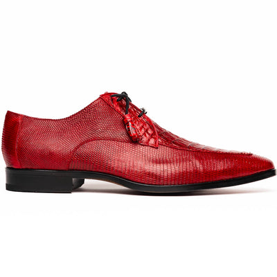 Marco Di Milano Merida Red Lizard & Caiman Crocodile Oxfords Shoes 1 MERIDA_CAIMAN FUSCUS-LIZ RING_RED_8  - from alligatorwarehouse.com
