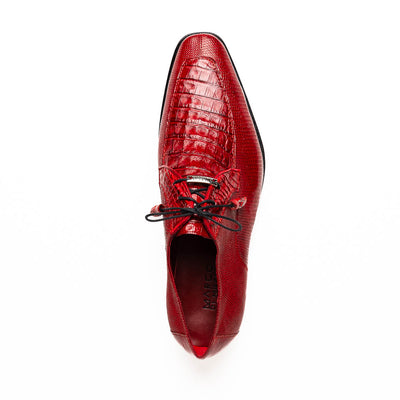 Marco Di Milano Merida Red Lizard & Caiman Crocodile Oxfords Shoes 4 MERIDA_CAIMAN FUSCUS-LIZ RING_RED_8  - from alligatorwarehouse.com