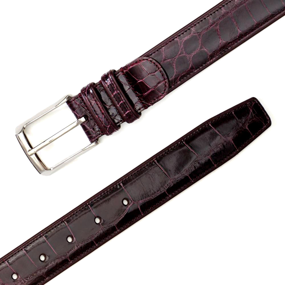 Mezlan Alligator Belt Burgundy (AO7907)