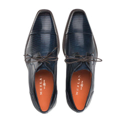 Lizard Skin Tassel Derby in Blue for men By Mezlan Made In Spain Brand