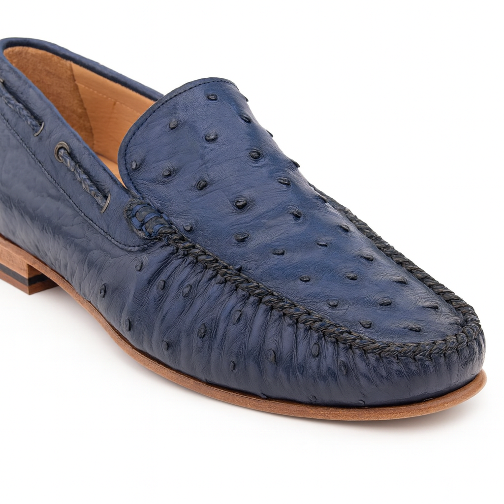 Mezlan Jean Genuine Ostrich Dress Moccasin 7   - from alligatorwarehouse.com