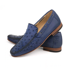 Mezlan Jean Genuine Ostrich Dress Moccasin