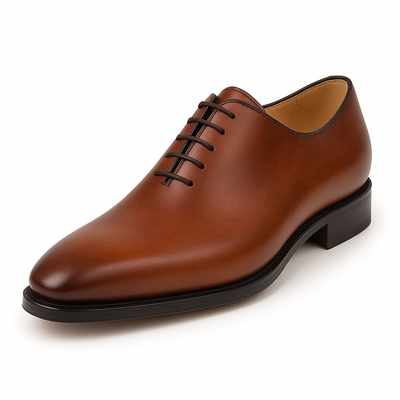 Mens Mezlan Pamplona Calfskin Plain Toe Dress Shoe in Cognac 4   - from alligatorwarehouse.com