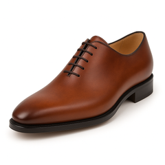 Mens Mezlan Pamplona Calfskin Plain Toe Dress Shoe in Cognac