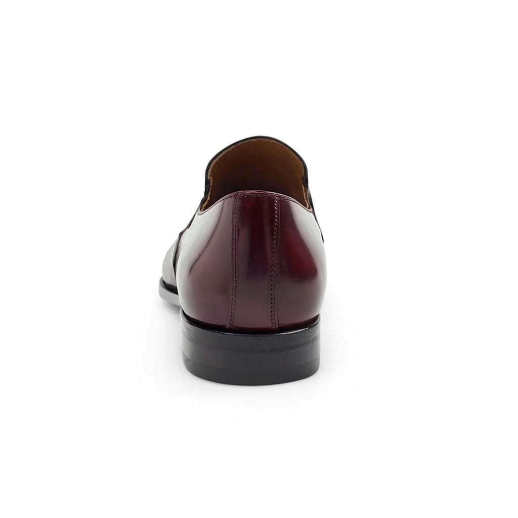 Mezlan Milani Burgundy Calfskin & Deerskin Men’s Classic Dress Slip On 6   - from alligatorwarehouse.com