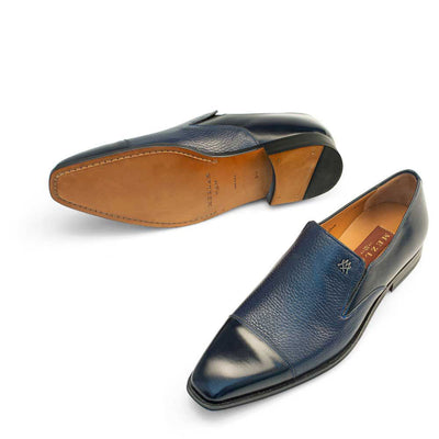 Mezlan Milani Deerskin Cap Toe Loafers Blue (18984)