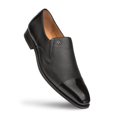 Mezlan Milani Deerskin Cap Toe Loafers Black (18984)