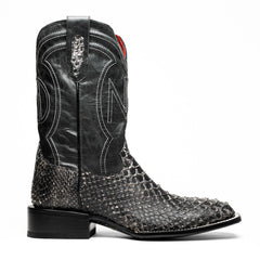 Marco Di Milano Missouri Stone White Python Square Toe Cowboy Boots