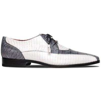 Marco Di Milano Moncalieri White Gray Genuine Alligator and Cobra Skin Dress Shoe 1 MONCALIERI_ALLIGATOR-COBRA_WITHE GRAY_8  - from alligatorwarehouse.com