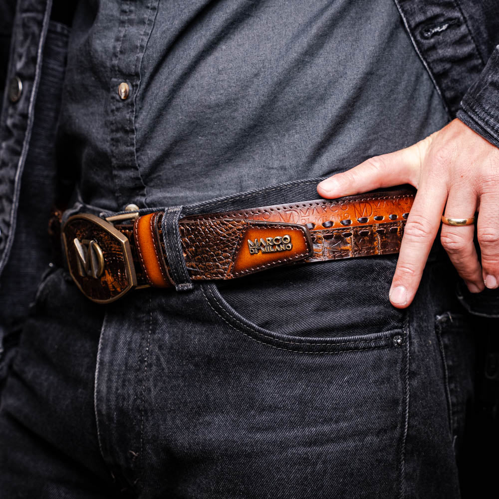 Marco Di Milano Montana Belt - Aged Brown Leather Shoes