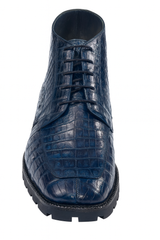 Navy Genuine Caiman Crocodile Belly Ankle Los Altos Boot