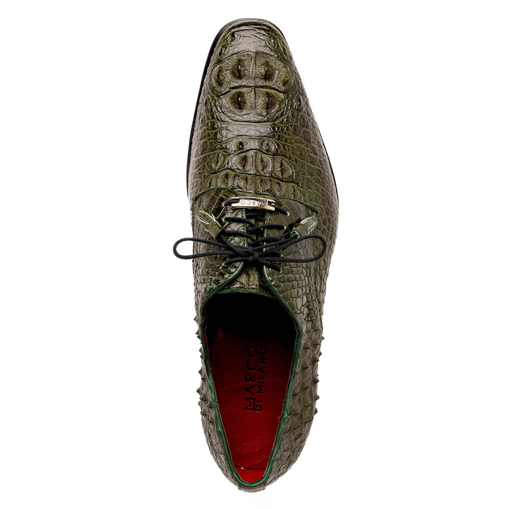 Marco Di Milano Nilo Nile Crocodile Derby Green Shoe Marco Di Milano Nilo Nile Crocodile Derby Green Shoe