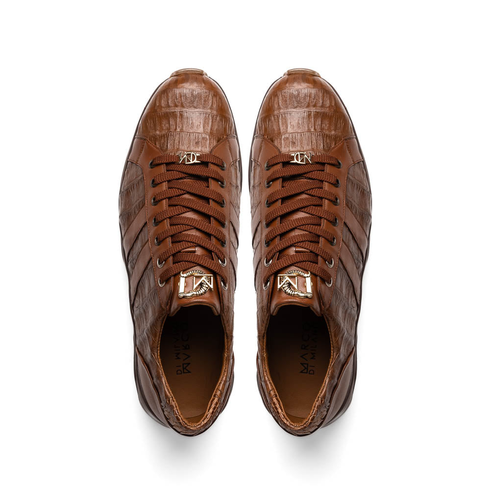 Marco Di Milano Nino Men's Bay Apache Sleek Genuine Caiman Crocodile Sneaker 4 NINO_CAIMAN FUSCUS_BAY APACHE_8  - from alligatorwarehouse.com