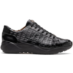 Genuine caiman crocodile sneakers Black Shoe