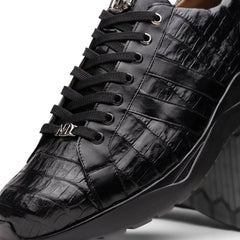 Genuine caiman crocodile sneakers Black Shoe