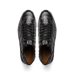 Genuine caiman crocodile sneakers Black Shoe