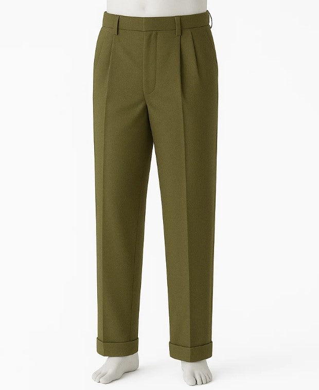 Mens Pleated Pants - Classic Style Slacks