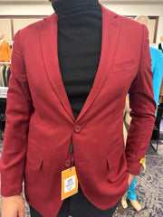 Men’s Burgundy Red - Wine Two-Button Sport Coat – Stylish Blazer for Business, Parties