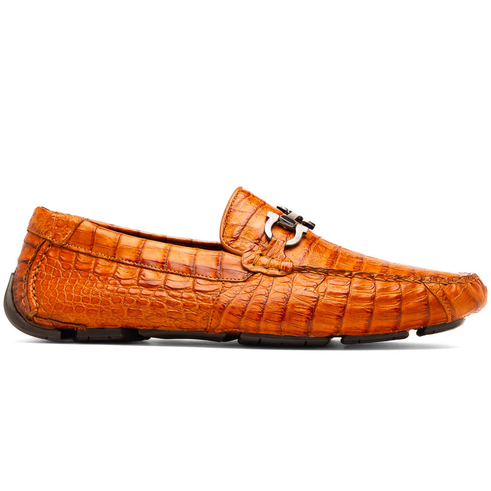 Marco Di Milano Parma Brandy Caiman Belly Bit Drivers 1 PARMA_CAIMAN FUSCUS_BRANDY_8  - from alligatorwarehouse.com