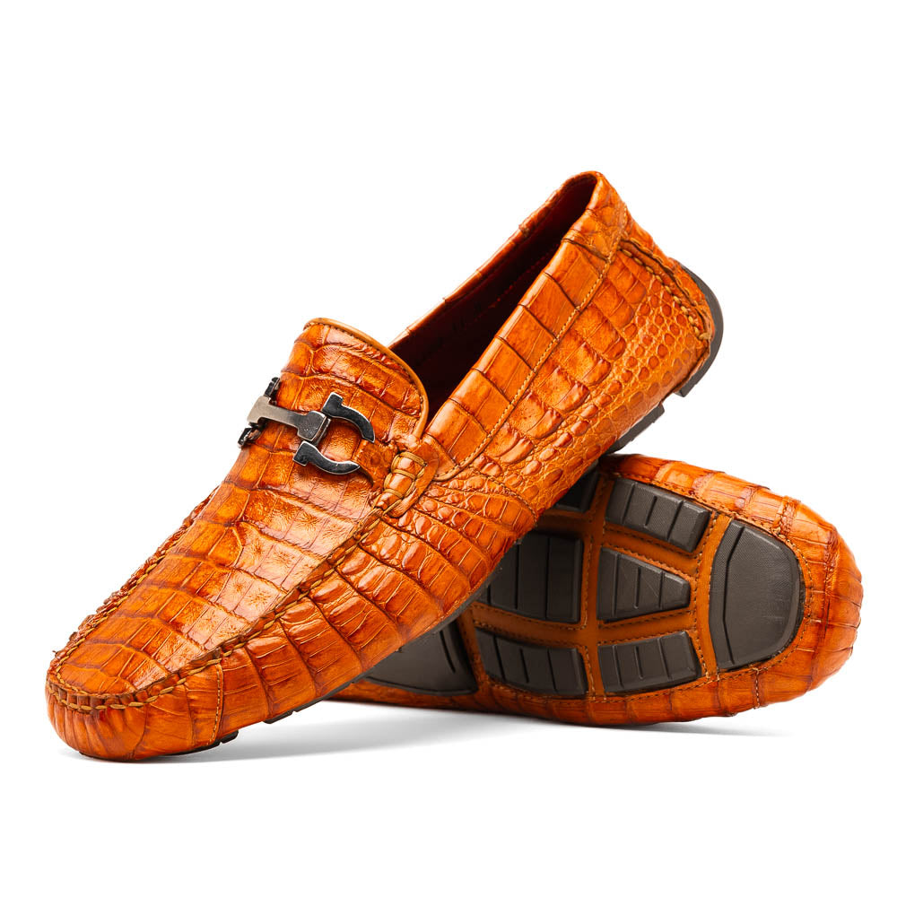 Marco Di Milano Parma Brandy Caiman Belly Bit Drivers 2 PARMA_CAIMAN FUSCUS_BRANDY_8  - from alligatorwarehouse.com