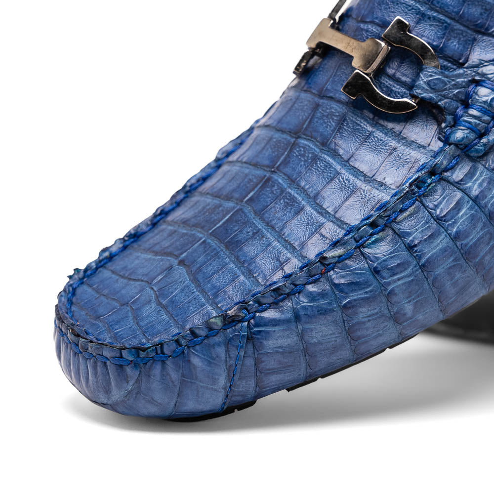 Marco Di Milano Parma Blue Jeans Caiman Belly Bit Drivers 3 PARMA_CAIMAN FUSCUS_BLUE JEANS_12  - from alligatorwarehouse.com