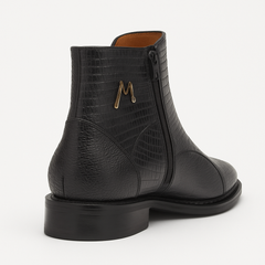 Peninsula Lizard Emblem Boot Black By Mezlan Made In Spain Brand