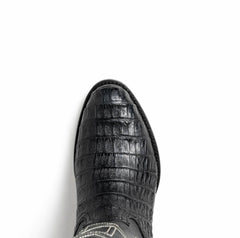 Marco Di Milano Phoenix Black Caiman Crocodile Round Toe Cowboy Boots