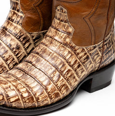 Marco Di Milano Phoenix Stone Orix Caiman Crocodile Round Toe Cowboy Boots