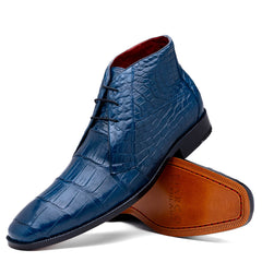 Marco Di Milano Pietro Alligator Blue  Chukka Boots